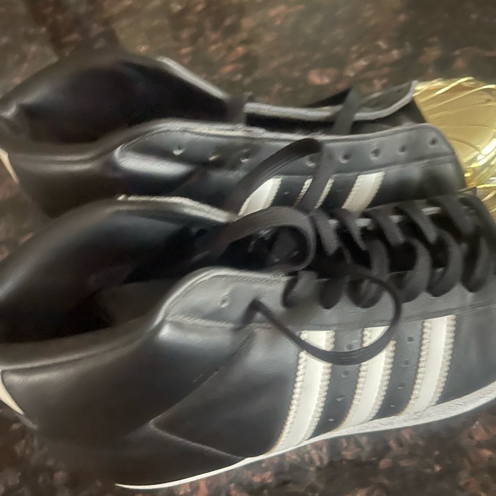 Adidas Men's Black Sneakers with White Stripes